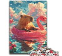 Puzzle da 1000 pezzi per adulti e adolescenti Capibara in vacanza, giocattoli educativi per imparare, attività divertenti a casa, regalo di compleanno, regali di viaggio 50x75cm