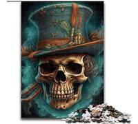 Puzzle da 1000 pezzi per adulti e adolescenti, cappello da teschio, rompicapo per decorazione murale, compleanno e Natale per bambini dai 14 anni (dimensioni 50x75cm)