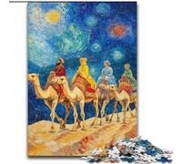 Puzzle da 1000 pezzi per adulti e adolescenti,carovana del deserto con cammelli,aiuta il cervello a esercitare giocattoli avvincenti per coltivare la pazienza,decorazione perfetta (dimensioni 50x75cm)