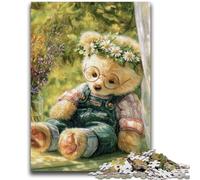 Puzzle da 1000 pezzi per adulti e adolescenti, cartone animato orsacchiotto, difficile da completare ma divertente e umoristico gioco educativo per il compleanno, 26x38cm