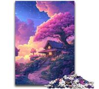 Puzzle da 1000 pezzi per adulti e adolescenti, casa sotto i ciliegi in fiore, giochi di attività stimolanti per famiglie, giocattolo fai da te per decorazioni murali per la casa, regali 26X38CM