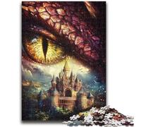 Puzzle da 1000 pezzi per adulti e adolescenti, Castello con Occhio di Drago, Aiuta il cervello a esercitare i giocattoli avvincenti per coltivare la pazienza e l'interazione genitore-figlio, 50x75cm