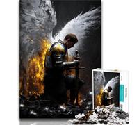 Puzzle da 1000 pezzi per adulti e adolescenti Cavaliere Angelo, giocattoli educativi per l'apprendimento Giochi per famiglie Adatto per la decorazione del desktop (38x26cm)