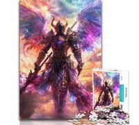 Puzzle da 1000 pezzi per adulti e adolescenti Cavaliere magico, antistress, per ammazzare il tempo, lista dei desideri con Babbo Natale (38x26cm)