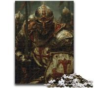 Puzzle da 1000 pezzi per adulti e adolescenti, Cavalieri Templari, puzzle da 1000 pezzi, antistress, sfida difficile, giocattoli per la decorazione della casa (26x38cm)