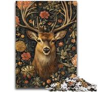 Puzzle da 1000 pezzi per adulti e adolescenti, cervi e fiori, gioco educativo, regalo per tutta la famiglia, 50x75cm