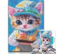 Puzzle da 1000 pezzi per adulti e adolescenti Chef Cat, giocattoli educativi per l'apprendimento, giochi per famiglie che migliorano l'amore tra coppie (75x50cm)