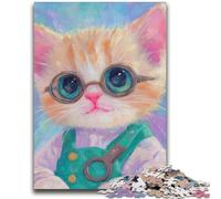 Puzzle da 1000 pezzi per adulti e adolescenti Chef Cat Staycation Kill Time con pezzi completamente interconnessi di forma casuale 26x38cm