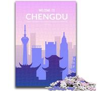 Puzzle da 1000 pezzi per adulti e adolescenti Chengdu Cina Giocattoli Giochi educativi Antistress Adatto per la decorazione della scrivania (dimensioni 50x70cm)