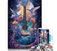 Puzzle da 1000 pezzi per adulti e adolescenti, chitarra della pace, sfida difficile antistress, ogni pezzo è unico, gioco divertente e stimolante per tutta la famiglia, 38x26cm