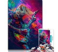 Puzzle da 1000 pezzi per adulti e adolescenti, chitarrista artistico, difficile da completare ma divertente e umoristico, compleanni e anniversari (75x50cm)