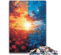 Puzzle da 1000 pezzi per adulti e adolescenti, cielo di ghiaccio e fuoco, puzzle per adulti, regalo di compleanno, regali, arte murale per età 14 anni in su 50x75cm