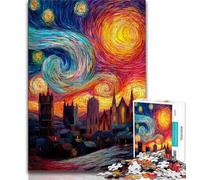Puzzle da 1000 pezzi per adulti e adolescenti, cielo notturno, città, paesaggio urbano, antistress, per ammazzare il tempo in casa, per migliorare l'amore tra coppie (38x26cm)
