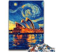 Puzzle da 1000 pezzi per adulti e adolescenti, cielo notturno dell'Opera di Sydney, giocattolo educativo intellettuale decomprimente, ideale come regalo per tutta la famiglia, 50x75cm