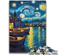 Puzzle da 1000 pezzi per adulti e adolescenti, cielo notturno di Van Gogh, gioco stimolante e gioco per famiglie, un'opera d'arte per bambini dai 14 anni in su, 50x75cm