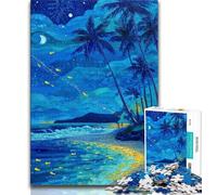 Puzzle da 1000 pezzi per adulti e adolescenti, cielo notturno, spiaggia, gioco stimolante, ideale come regalo per tutta la famiglia (75x50cm)