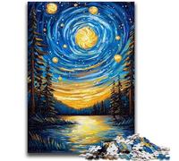Puzzle da 1000 pezzi per adulti e adolescenti Cielo notturno Van Gogh Antistress Sfida difficile Rafforza l'amore tra coppie 50x75cm