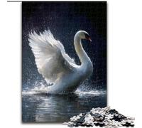 Puzzle da 1000 pezzi per adulti e adolescenti Cigno bianco, aiuta il cervello a esercitare i giocattoli avvincenti per coltivare la pazienza Decorazione perfetta dimensioni 26x38cm