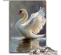 Puzzle da 1000 pezzi per adulti e adolescenti, cigno bianco, giochi educativi, decorazione per la casa, adatto per la decorazione del desktop (dimensioni 50x75cm)