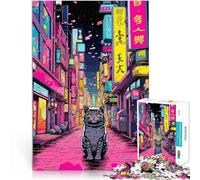 Puzzle da 1000 pezzi per adulti e adolescenti città dei gatti in Giappone Fatto di cartone Adatto a partire dai 14 anni Giocare con i giocattoli perché è ideale come regalo per tutta la famiglia