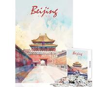 Puzzle da 1000 pezzi per adulti e adolescenti città di Pechino acquerello decorazione per la casa giocattoli opere d'arte regali giochi divertenti migliorare l'amore tra coppie dimensioni 38x52cm