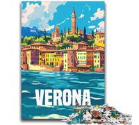 Puzzle da 1000 pezzi per adulti e adolescenti, città di Verona, Italia, regali divertenti per la famiglia, amici e parenti, per bambini dai 14 anni in su (dimensioni 38x26cm)