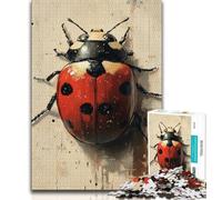 Puzzle da 1000 pezzi per adulti e adolescenti, coccinella a sette punti, adatto come decorazione da scrivania per bambini dai 14 anni in su (dimensioni 38x26cm)