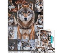 Puzzle da 1000 pezzi per adulti e adolescenti, collage di lupi, antistress, per ammazzare il tempo in casa, per migliorare l'amore tra coppie (75x50cm)