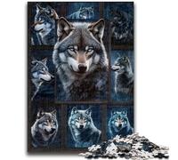 Puzzle da 1000 pezzi per adulti e adolescenti, collage di lupi, antistress, per trascorrere il tempo libero, lista dei desideri con Babbo Natale, 26x38cm