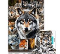 Puzzle da 1000 pezzi per adulti e adolescenti, collage di lupi, gioco stimolante, ideale come regalo per tutta la famiglia (38x26cm)