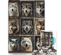 Puzzle da 1000 pezzi per adulti e adolescenti, collage di lupi, puzzle per adolescenti, giochi educativi, decorazione per la casa, adatto per la decorazione del desktop (dimensioni 38x26cm)