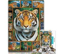 Puzzle da 1000 pezzi per adulti e adolescenti, collage di tigri, antistress, per trascorrere il tempo libero, lista dei desideri con Babbo Natale, 50x75cm