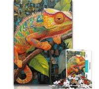 Puzzle da 1000 pezzi per adulti e adolescenti, colora il camaleonte, aiuta il cervello a esercitare i giocattoli avvincenti per coltivare la pazienza, decorazione perfetta (75x50cm)