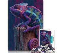 Puzzle da 1000 pezzi per adulti e adolescenti, colora il camaleonte, gioco stimolante e gioco educativo per famiglie, per compleanni e Natale, 50x75cm