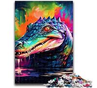 Puzzle da 1000 pezzi per adulti e adolescenti, colorati coccodrilli del Nilo, puzzle da 1000 pezzi, antistress, sfida difficile, giocattoli per la decorazione della casa (75x50cm)