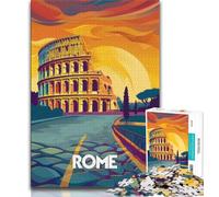 Puzzle da 1000 pezzi per adulti e adolescenti, Colosseo al tramonto, per ammazzare il tempo durante le vacanze, ogni pezzo è unico, gioco stimolante e divertente per tutta la famiglia, 38x26cm