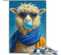 Puzzle da 1000 pezzi per adulti e adolescenti con alpaca che soffia bolle, giocattolo educativo intellettuale decomprimente, ideale come regalo per tutta la famiglia dimensioni 26x38cm
