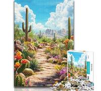 Puzzle da 1000 pezzi per adulti e adolescenti con paesaggio di piante del deserto, antistress, per ammazzare il tempo, lista dei desideri con Babbo Natale (38x26cm)