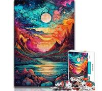 Puzzle da 1000 pezzi per adulti e adolescenti con paesaggio psichedelico, gioco stimolante, ideale come regalo per tutta la famiglia (75x50cm)