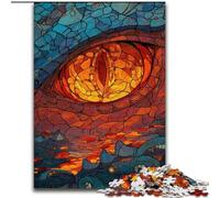 Puzzle da 1000 pezzi per adulti e adolescenti con vetrate colorate raffiguranti l'occhio del drago, giocattoli educativi e regali unici per compleanni e bambini dai 14 anni in su (dimensioni 50x75cm)