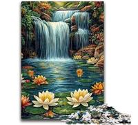 Puzzle da 1000 pezzi per adulti e adolescenti con vista sulla cascata, antistress, sfida difficile, ideale come regalo per tutta la famiglia, 50x75cm