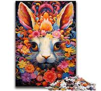 Puzzle da 1000 pezzi per adulti e adolescenti, conigli colorati, decorazione artistica da parete e idea regalo di compleanno per amici, ufficio a casa, 50x75cm