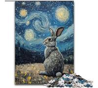 Puzzle da 1000 pezzi per adulti e adolescenti, Coniglio sotto il cielo notturno, giocattoli educativi per l'apprendimento, giochi per famiglie, regali per amici e parenti (dimensioni 26x38cm)