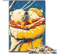 Puzzle da 1000 pezzi per adulti e adolescenti, coppia di orsi polari, aiuta il cervello a esercitare i giocattoli avvincenti per coltivare la pazienza, decorazione perfetta, 38x26cm