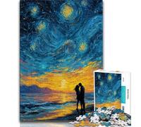 Puzzle da 1000 pezzi per adulti e adolescenti, coppia sotto il cielo notturno, sfida difficile antistress, ideale come regalo per tutta la famiglia, adatto per 14 persone, 38x26cm