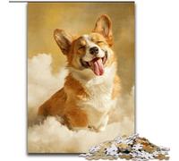 Puzzle da 1000 pezzi per adulti e adolescenti Corgi nella nuvola, attività divertente per la casa, giocattoli per i giorni di pioggia, regali di compleanno 26x38cm