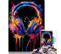 Puzzle da 1000 pezzi per adulti e adolescenti, cuffie colorate, schizzi artistici, attività divertenti da fare a casa, collezione di artisti, belle arti per bambini dai 14 anni in su, 38x26cm