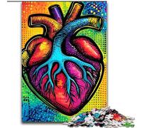 Puzzle da 1000 pezzi per adulti e adolescenti cuore colorato, sfida intelligenza cerebrale, giocattoli coinvolgenti regalo di compleanno, regali, arte da parete 50 x 75 cm