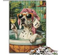 Puzzle da 1000 pezzi per adulti e adolescenti "Dalmata in bagno", attività per famiglie, decorazioni per la casa uniche e regali per bambini dai 14 anni in su (dimensioni 50x75cm)