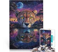 Puzzle da 1000 pezzi per adulti e adolescenti Dipingere a colori il ghepardo Fatto di carta,per età pari o superiore a 14 anni Antistress Vacanza a casa Uccidere il tempo Giochi Giocattoli Regalo。